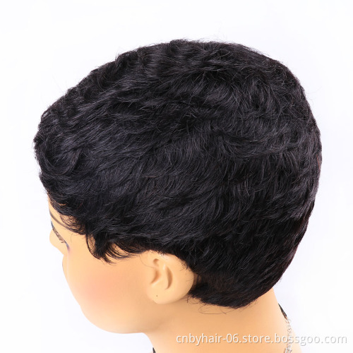 Pixie Cut Wig Natural Curls Brazilian Short Wig Perruque Cheveux Humain Free to Brazil